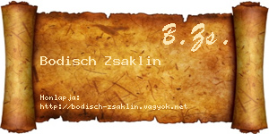 Bodisch Zsaklin névjegykártya